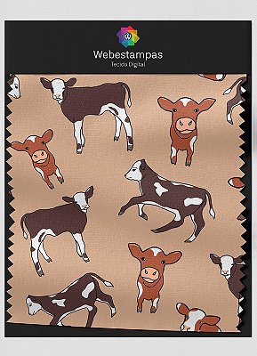 Tecido Veludo Estampa Digital Vaquinhas 1,55m de Largura