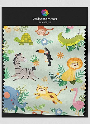 Tecido Veludo Estampa Digital Reino Animal 1,55m de Largura