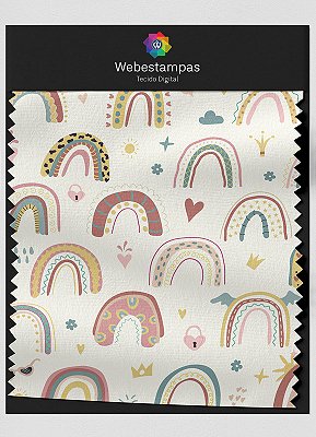 Tecido Veludo Estampa Digital Arco-íris Coloridos 1,55m de Largura