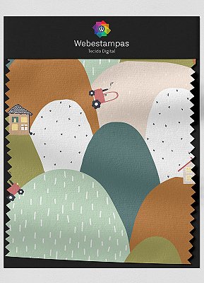 Tecido Veludo Estampa Digital Fazenda 1,55m de Largura