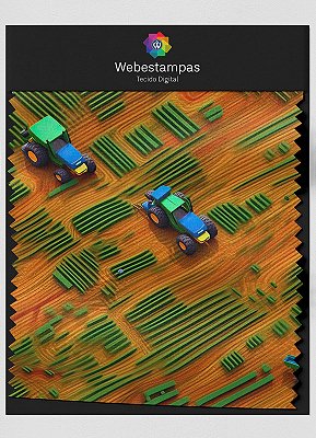 Tecido Veludo Estampa Digital Plantação 1,55m de Largura
