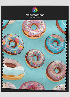 Tecido Veludo Estampa Digital Rosquinhas 1,55m de Largura