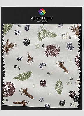 Tecido Veludo Estampa Digital Temperos 1,55m de Largura