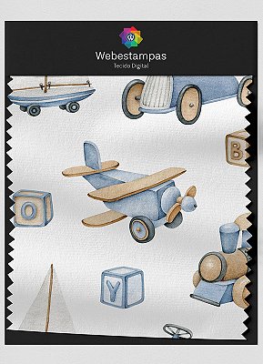 Tecido Veludo Estampa Digital Brinquedos 1,55m de Largura