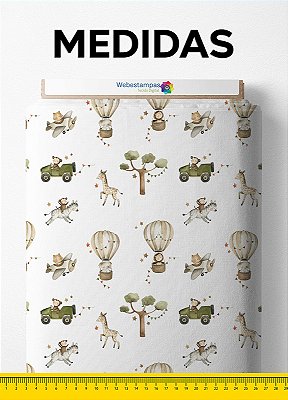Tecido Cotton Estampa Digital Diversão dos Animais 1,60m de Largura