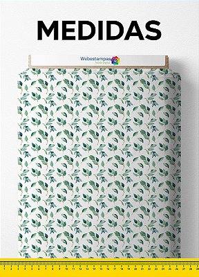 Tecido Cotton Estampa Digital Folhas 3 com 1,60m de Largura