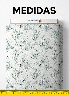 Tecido Cotton Estampa Digital Folhas 4 com 1,60m de Largura