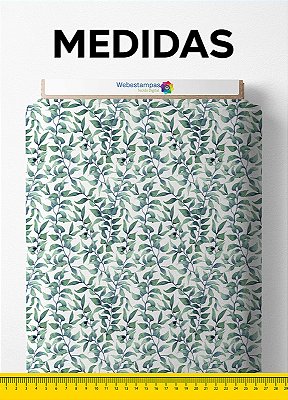 Tecido Cotton Estampa Digital Folhas 5 com 1,60m de Largura