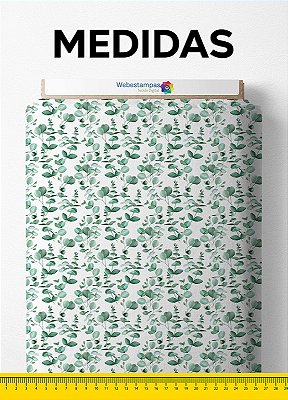 Tecido Cotton Estampa Digital Folhas 7 com 1,60m de Largura