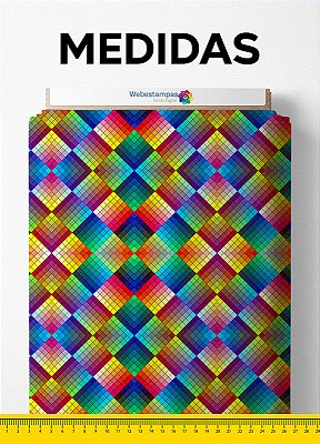 Tecido Cotton Estampa Digital Patchwork 9 com 1,60m de Largura