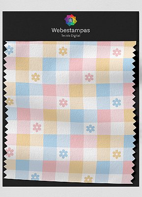 Tecido Cotton Estampa Digital Xadrez 11 com 1,60m de Largura