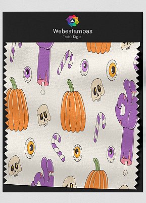 Tecido Percal 200 Fios Estampa Digital It's Halloween 1,50m de Largura
