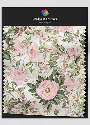 Tecido Suedine Estampa Digital Floral 318 com 1,60m de Largura