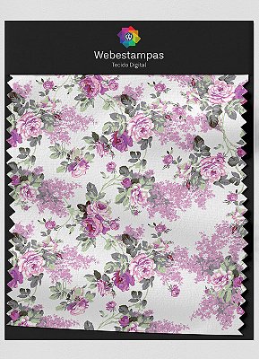 Tecido Suedine Estampa Digital Floral 349 com 1,60m de Largura