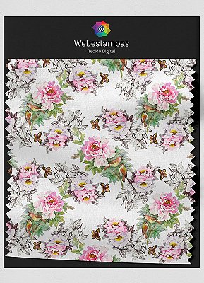 Tecido Suedine Estampa Digital Floral 355 com 1,60m de Largura