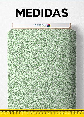 Tecido Tricoline Estampa Digital Folhas 1 com 1,50m de Largura