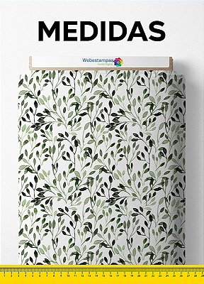 Tecido Tricoline Estampa Digital Folhas 11 com 1,50m de Largura