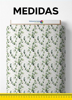 Tecido Tricoline Estampa Digital Folhas 12 com 1,50m de Largura