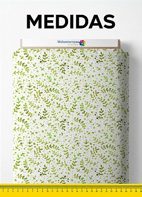 Tecido Tricoline Estampa Digital Folhas 13 com 1,50m de Largura