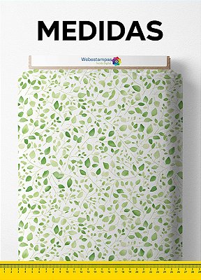 Tecido Tricoline Estampa Digital Folhas 22 com 1,50m de Largura