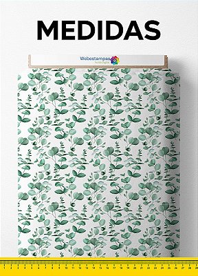 Tecido Tricoline Estampa Digital Folhas 8 com 1,50m de Largura