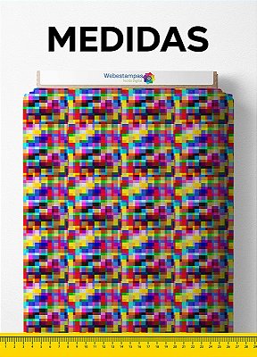 Tecido Tricoline Estampa Digital Patchwork 3 com 1,50m de Largura