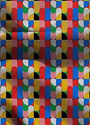 Tecido Blackout Estampa Digital 3D Colorida 1,35m de Largura