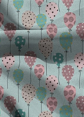 Tecido Blackout Estampa Digital Balões Estampados 1,35m de Largura