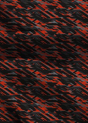 Tecido Blackout Estampa Digital Camuflada Preta e Vermelha 1,35m de Largura