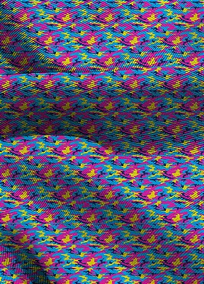 Tecido Blackout Estampa Digital Camuflada Rosa, Azul e Amarela 1,35m de Largura