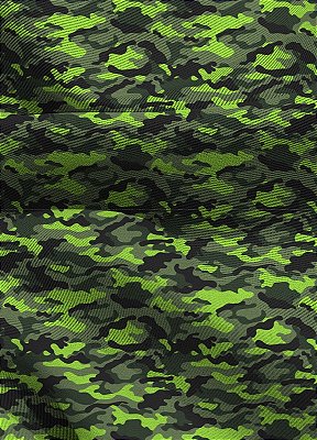 Tecido Blackout Estampa Digital Camuflagem Tons de Verde 1,35m de Largura