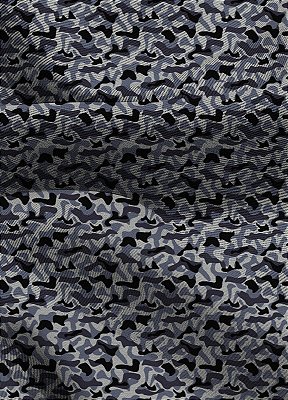 Tecido Blackout Estampa Digital Camuflado Cinza e Preto 1,35m de Largura