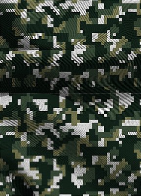 Tecido Blackout Estampa Digital Camuflado Pixel Militar 1,35m de Largura