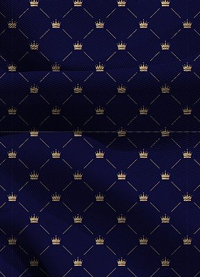 Tecido Blackout Estampa Digital  Mini Coroa Fundo Marinho 1,35m de Largura