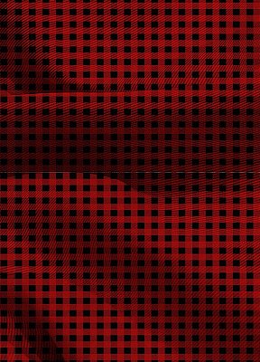 Tecido Blackout Estampa Digital  Mini Xadrez Preto e Vermelho 1,35m de Largura