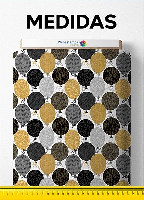 Tecido Blackout Estampa Digital Balõezinhos Coloridos 1,35m de Largura