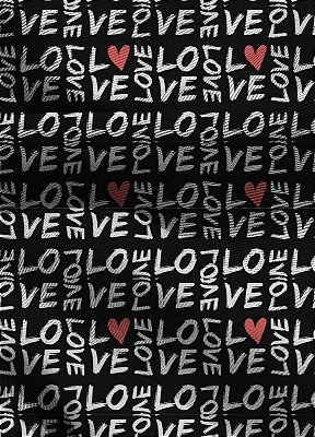 Tecido Blackout Estampa Digital Love 1,35m de Largura