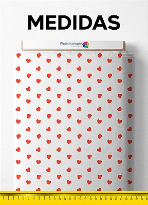 Tecido Blackout Estampa Digital Mini Corações 1,35m de Largura