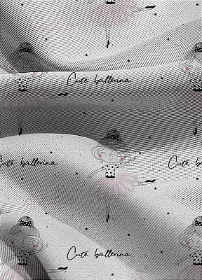 Tecido Blackout Estampa Digital Cute Ballerina 1,35m de Largura