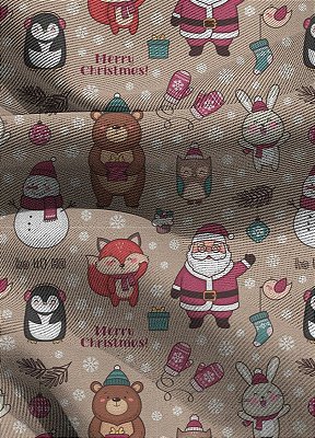 Tecido Blackout Estampa Digital Papai Noel 1,35m de Largura