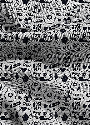 Tecido Blackout Estampa Digital Futebol Branco e Preto 1,35m de Largura