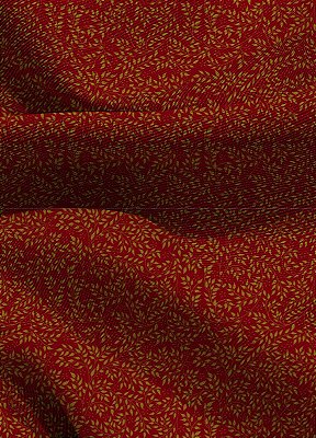 Tecido Blackout Estampa Digital Folhinhas Amarelas Fundo Vermelho 1,35 de Largura