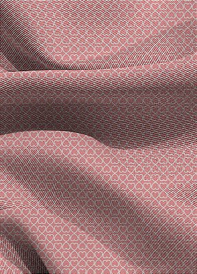 Tecido Blackout Estampa Digital Coração Branco Fundo Rosa 1,35m de Largura