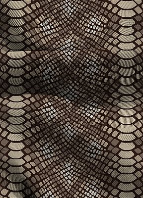 Tecido Blackout Estampa Digital Cobra Marrom fundo palha 1,35m de Largura