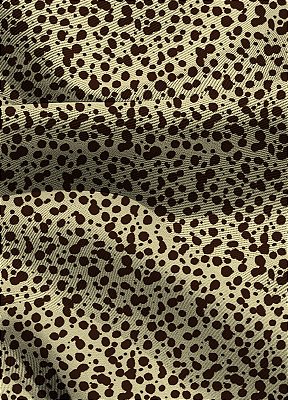 Tecido Blackout Estampa Digital Onça Pintas Marrons Fundo Amarelo 1,35m de Largura