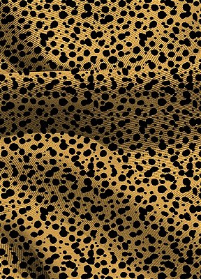 Tecido Blackout Estampa Digital Onça Pintas Pretas Fundo Amarelo 1,35m de Largura