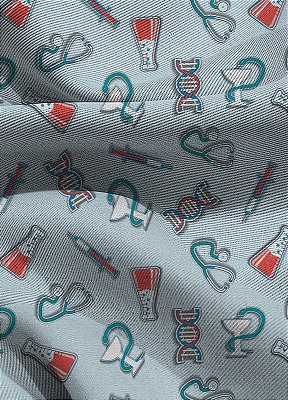 Tecido Blackout Estampa Digital Saúde 6 com 1,35m de Largura