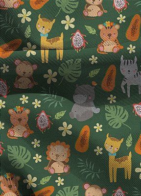Tecido Blackout Estampa Digital Baby Animals 1,35m de Largura