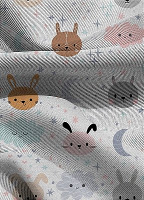 Tecido Blackout Estampa Digital Star Animals 1,35m de Largura