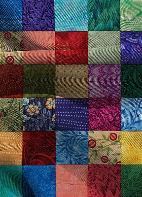Tecido Blackout Estampa Digital Patchwork 1 com 1,35m de Largura